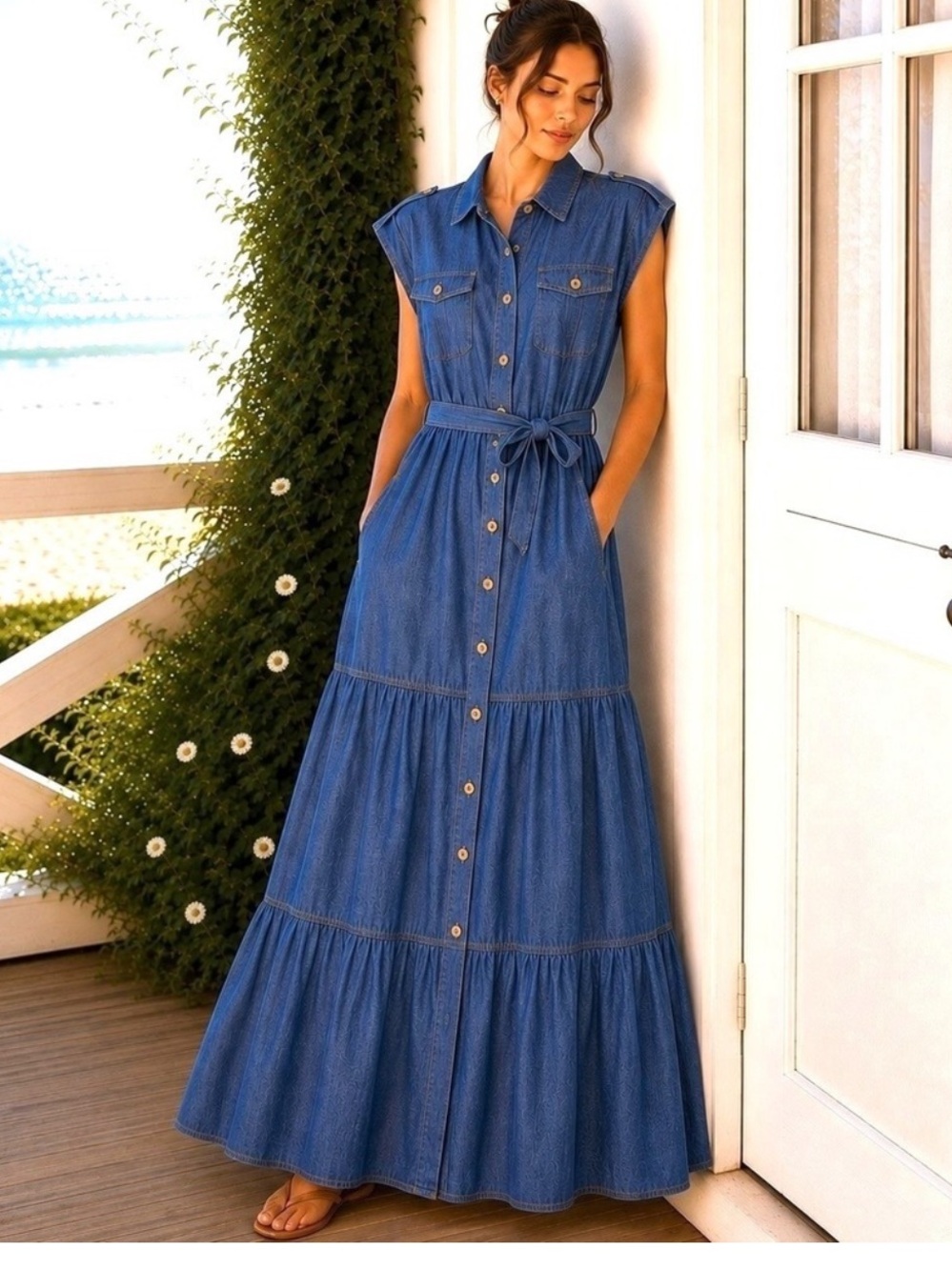 Anthropologie Meadow Rhodes Denim Dress
Size Small